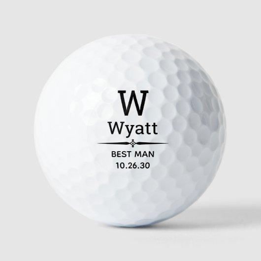 Best Man Monogrammed Golf Balls Golfballen (Voorkant)