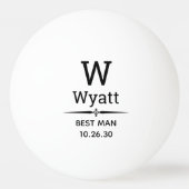 Best Man Monogrammed Ping Pong Ball (Voorkant)