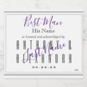 Best Man Mousserende Wijnlabel HAMbyWG Sparkling Wijnetiket (Enkel label)