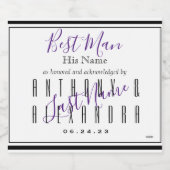 Best Man Mousserende Wijnlabel HAMbyWG Sparkling Wijnetiket (Enkel label)