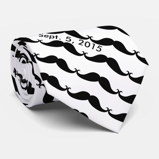 Best Man Mustache Necktie Stropdas (Opgerold)