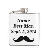 Best Man Mustache Pet and Suit Vinyl Wrapped Flask Heupfles (Voorkant)