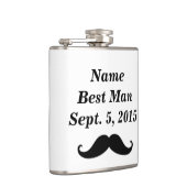 Best Man Mustache Pet and Suit Vinyl Wrapped Flask Heupfles (Rechts)