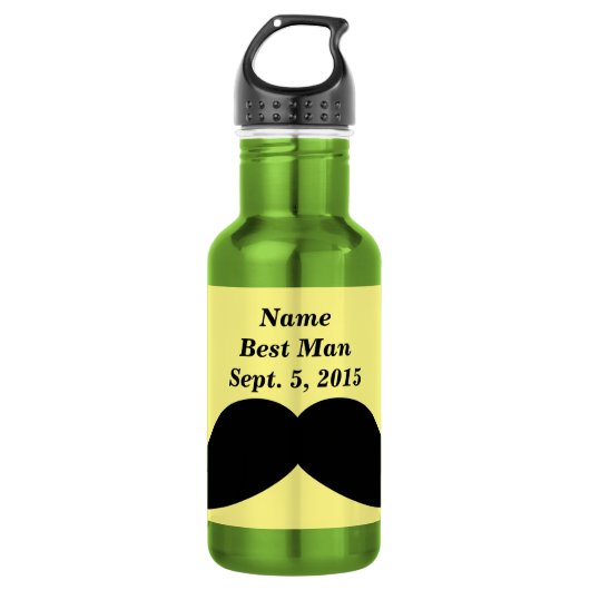Best Man Mustache Water Bottle Waterfles (Voorkant)