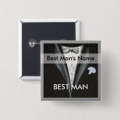 Best Man Name Tag Button (Voorkant /achterkant)