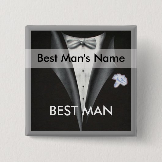 Best Man Name Tag Button (Voorkant)