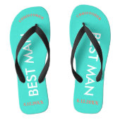 Best Man NAME Turquoise Blue Teenslippers (Voetbed)