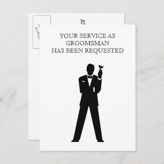 Best Man of Groomsman Briefkaart Invite (Voorkant / Achterkant)