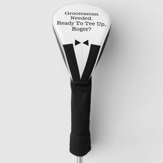 Best Man of Groomsman Invitation Golf Driver Hoesj Golfheadcover (Voorkant)