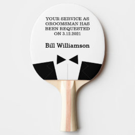 Best Man of Groomsman Ping Pong Paddle Invite Tafeltennisbatje