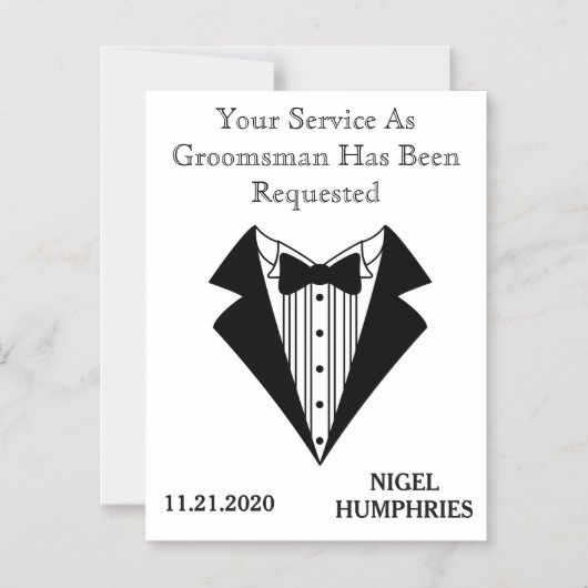 Best Man of Groomsman Reminder Magnetische Uitnodiging (Voorkant)