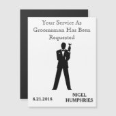 Best Man of Groomsman Reminder Magnetische Uitnodiging (Voorkant / Achterkant)
