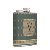 Best Man Old Gold & Blauwgroen Goud Golden Veiled  Heupfles (Rechts)