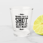 Best Man Proposal Funny Wedding Drink Idee Neem ee Shot Glas (Voorkant)