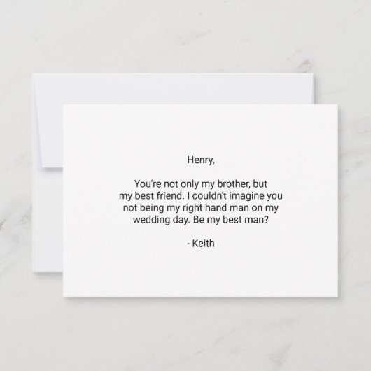 Best Man proposal Note Kaart (Achterkant)