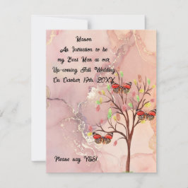 Best Man Request Fall Wedding Kaart