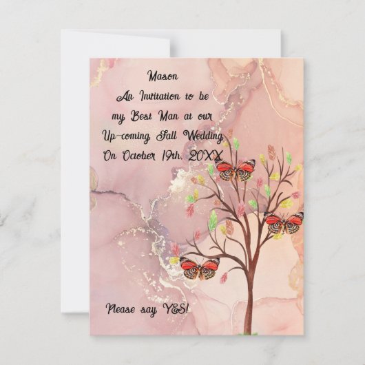 Best Man Request Fall Wedding Kaart (Voorkant)