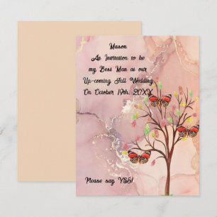 Best Man Request Fall Wedding Kaart