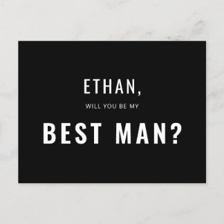 Best Man Request Modern Simple Uitnodiging Briefkaart