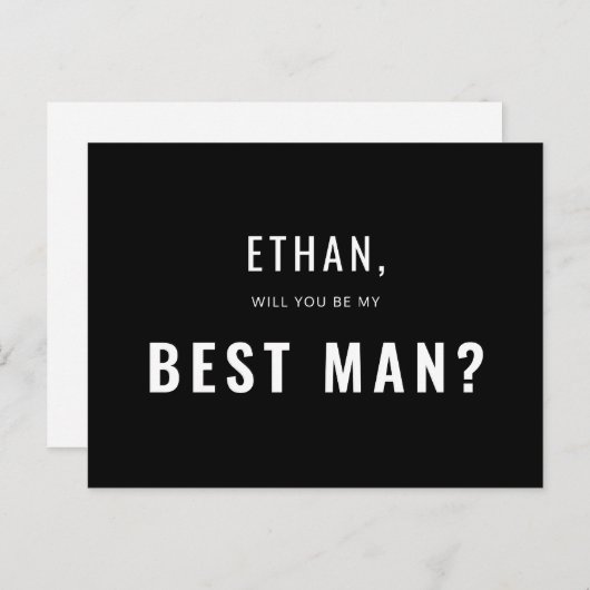 Best Man Request Modern Simple Uitnodiging Briefkaart (Voorkant / Achterkant)