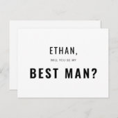 Best Man Request Modern Simple Uitnodiging Briefkaart (Voorkant / Achterkant)