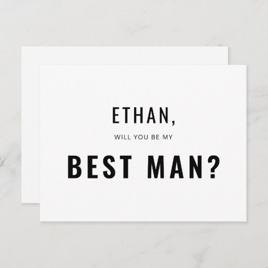 Best Man Request Modern Simple Uitnodiging Briefkaart (Voorkant / Achterkant)