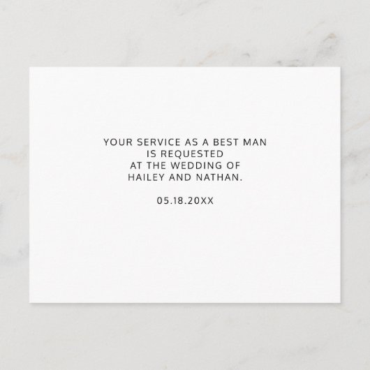 Best Man Request Modern Simple Uitnodiging Briefkaart (Achterkant)