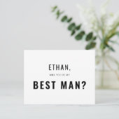 Best Man Request Modern Simple Uitnodiging Briefkaart (Staand voorkant)