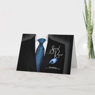 Best Man Request Tuxedo met Blue Stropdas