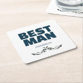 Best Man Rustic Black Wedding Monogram Mason Jar Kartonnen Onderzetters (Schuin)