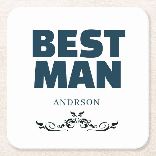 Best Man Rustic Black Wedding Monogram Mason Jar Kartonnen Onderzetters (Voorkant)