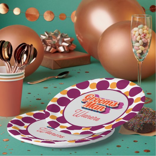 Best Man | Script Style Custom Wedding Papieren Bordje (Multi)