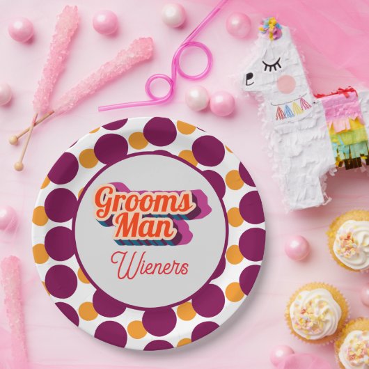 Best Man | Script Style Custom Wedding Papieren Bordje (Feest)