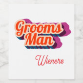 Best Man | Script Style Custom Wedding Wijn Etiket (Enkel label)