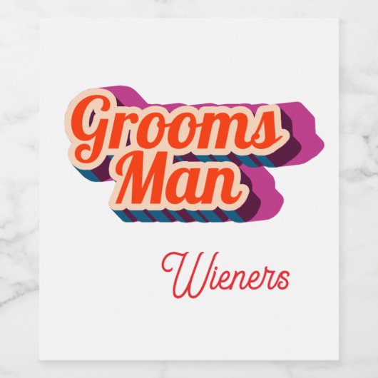Best Man | Script Style Custom Wedding Wijn Etiket (Enkel label)