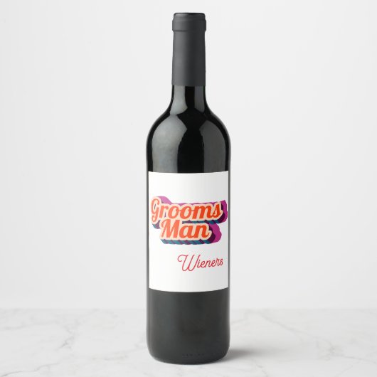 Best Man | Script Style Custom Wedding Wijn Etiket (Voorkant)