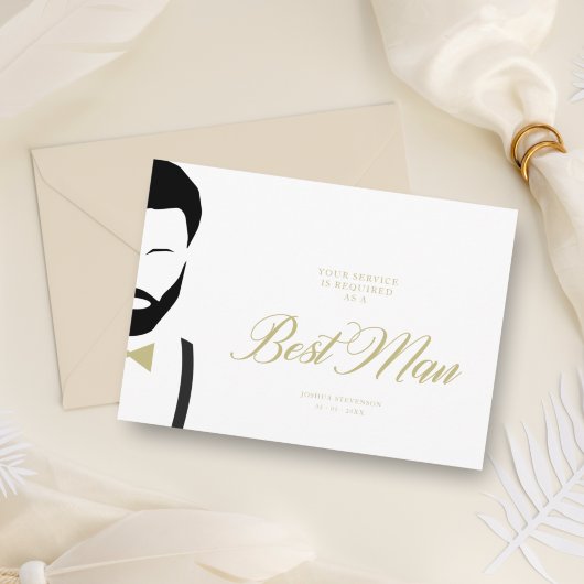 Best Man Silhouette Simple Wedding proposal Kaart