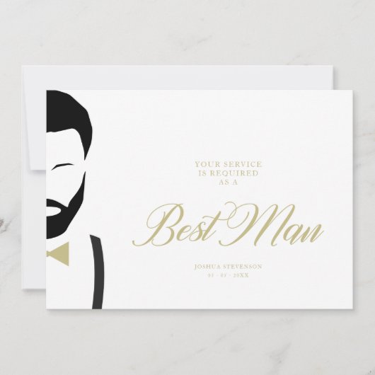 Best Man Silhouette Simple Wedding proposal Kaart (Voorkant)