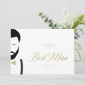 Best Man Silhouette Simple Wedding proposal Kaart (Staand voorkant)