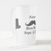 Best Man snor en Top Hoed Frosted Glass Mok (Voorkant links)