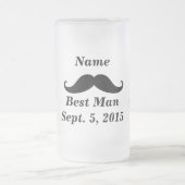 Best Man snor en Top Hoed Frosted Glass Mok (Center)