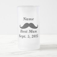 Best Man snor en Top Hoed Frosted Glass Mok