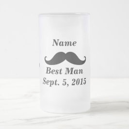Best Man snor en Top Hoed Frosted Glass Mok