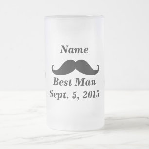 Best Man snor en Top Hoed Frosted Glass Mok