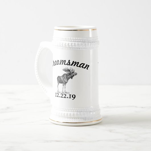 Best Man Stein  Moose Bierpul (Voorkant links)