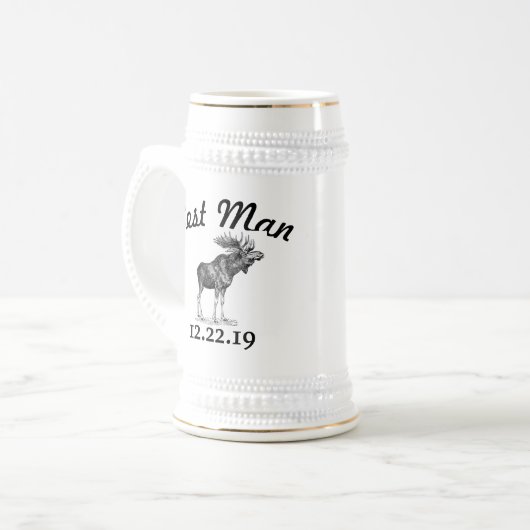 Best Man Stein Moose Bierpul (Voorkant links)