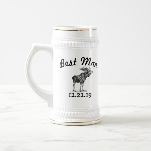 Best Man Stein Moose Bierpul (Links)