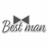 Best man tekst en Bow stropdas Sticker (Voorkant)