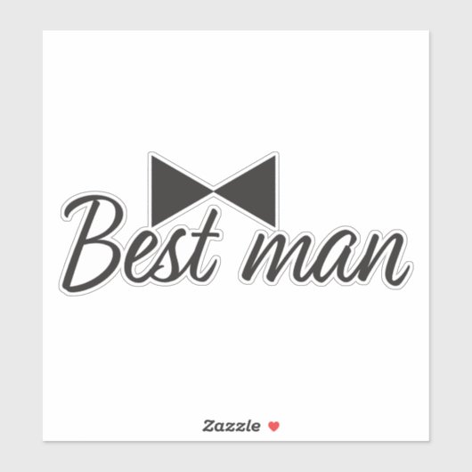 Best man tekst en Bow stropdas Sticker (Vel)