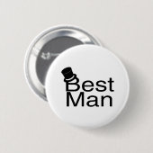 Best Man Top Hat Ronde Button 5,7 Cm (Voorkant /achterkant)
